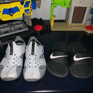 Nike slides and Nike sandals